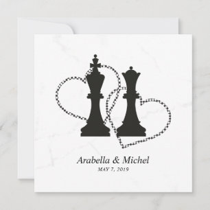 Chess Kung och Queen Delarare Bröllop Design