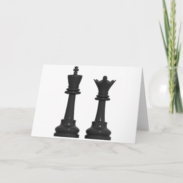 Chess Kung och Queen Humous Birthday Card Kort (Framsida)