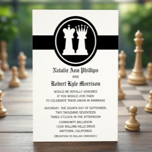 Chess Kung och Queen Wedding bjudande Inbjudningar