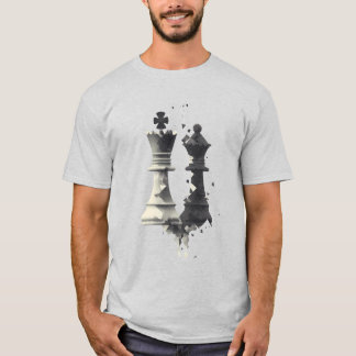 Chess Kung & Queen Abstrakt T-Shirt