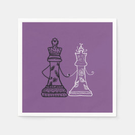 Chess Kung Queen Figurer Napkins Pappersservett