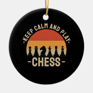 Chess - Lugn och spelschack för Behålla Julgransprydnad Keramik