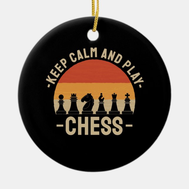 Chess - Lugn och spelschack för Behålla Julgransprydnad Keramik (Framsidan)
