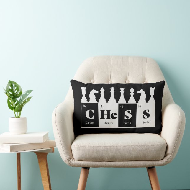 Chess Made of Inslag Graphic Chess Delar Design Lumbarkudde (Stol)