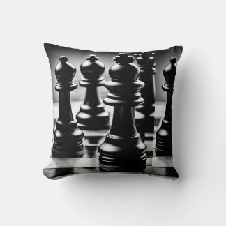 "Chess Masterbit Pillow - Elegant Fabric Chessbo Kudde