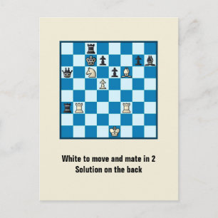Chess Mate in 2 Puzzle #1 vycard Vykort