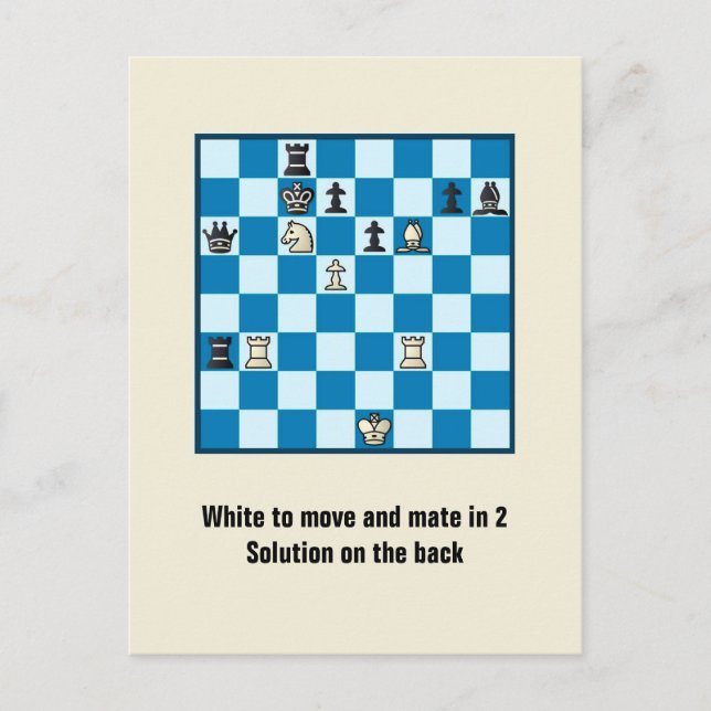 Chess Mate in 2 Puzzle #1 vycard Vykort (Framsida)