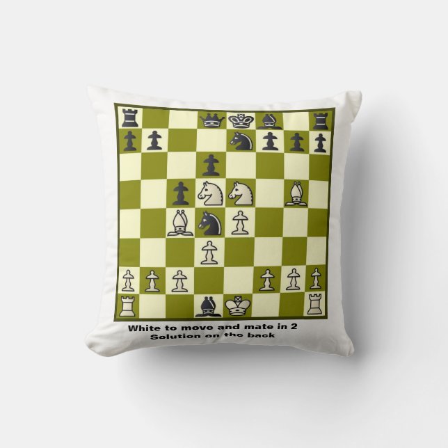 Chess Mate in 2 Puzzle #2 Kudde (Framsida)