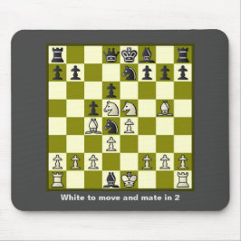 Chess Mate in 2 Puzzle #2 Stretched Kanvastryck Musmatta