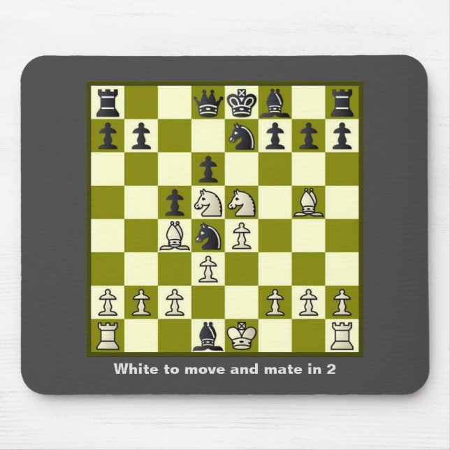 Chess Mate in 2 Puzzle #2 Stretched Kanvastryck Musmatta (Framsidan)