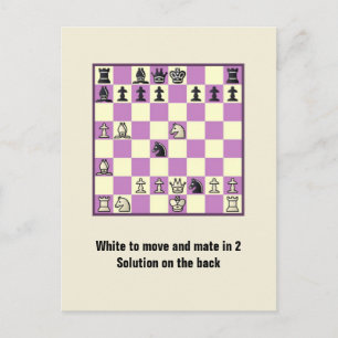 Chess Mate in 2 Puzzle #3 vycard Vykort