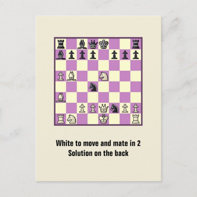 Chess Mate in 2 Puzzle #3 vycard Vykort (Framsida)