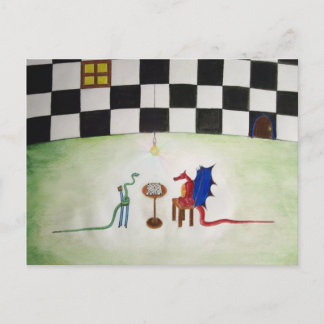 Chess mellan Dragon och Snake Vykort