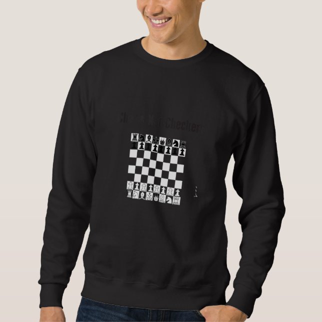 Chess Not Checkerss Funny Chess Player Manar Women Lång Ärmad Tröja (Framsida)