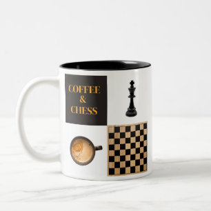 Chess- och kaffekaffespelare i Älskare och schacks Två-Tonad Mugg