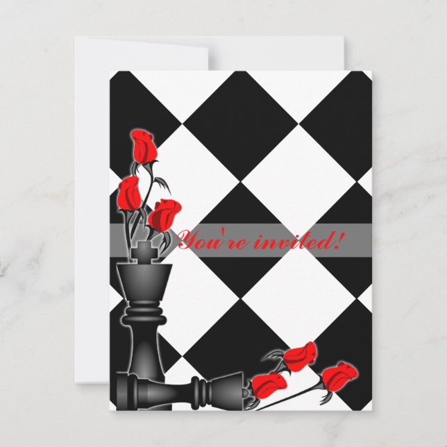Chess och Ro gotiic Bröllop Inbjudningar (Framsida)