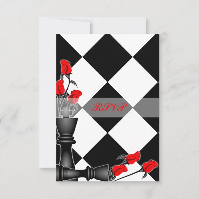 Chess och Ro gotiic Bröllop OSA Kort (Framsida)