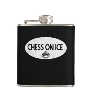 Chess on Ice Curling Flask Fickplunta