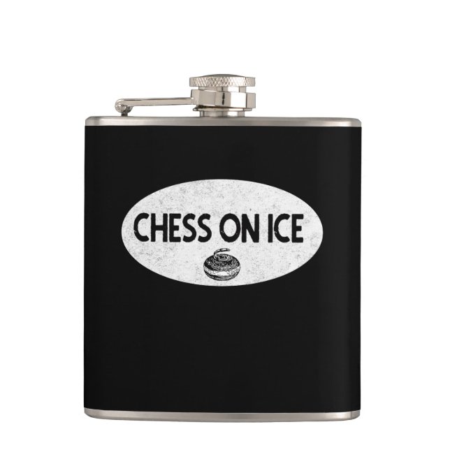 Chess on Ice Curling Flask Fickplunta (Framsidan)