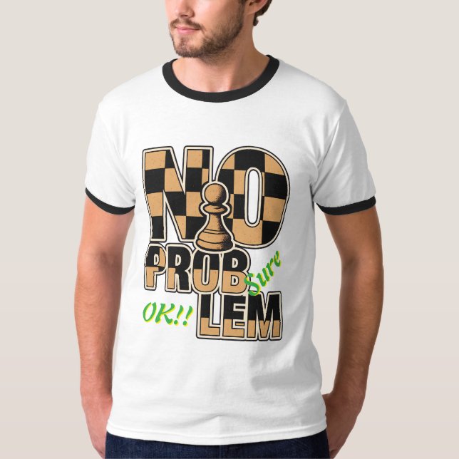 Chess Pawn No Problem Funny Ringer T-Shirt (Framsida)