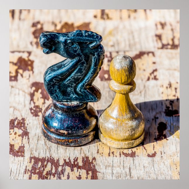 Chess Pawn och Knight - Veterans Poster (Framsidan)