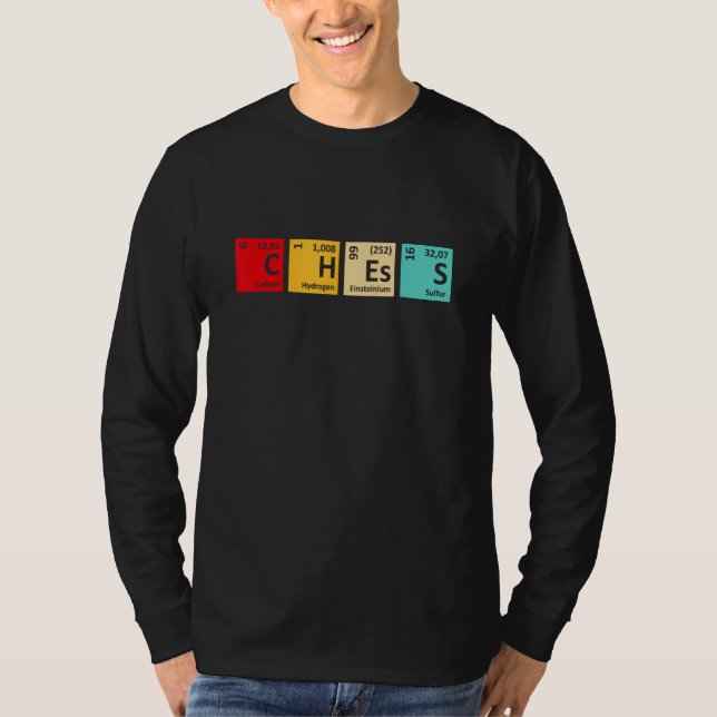Chess Periodic Table Chess Player Pun Quote T Shirt (Framsida)