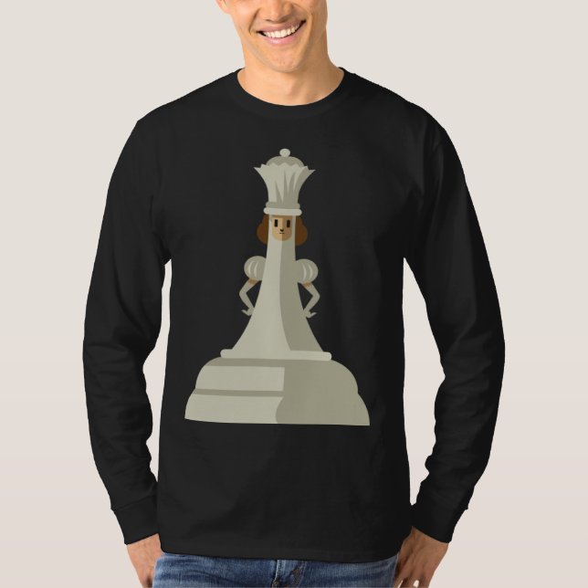Chess Pieces White Queen Children Board Game Set T Shirt (Framsida)