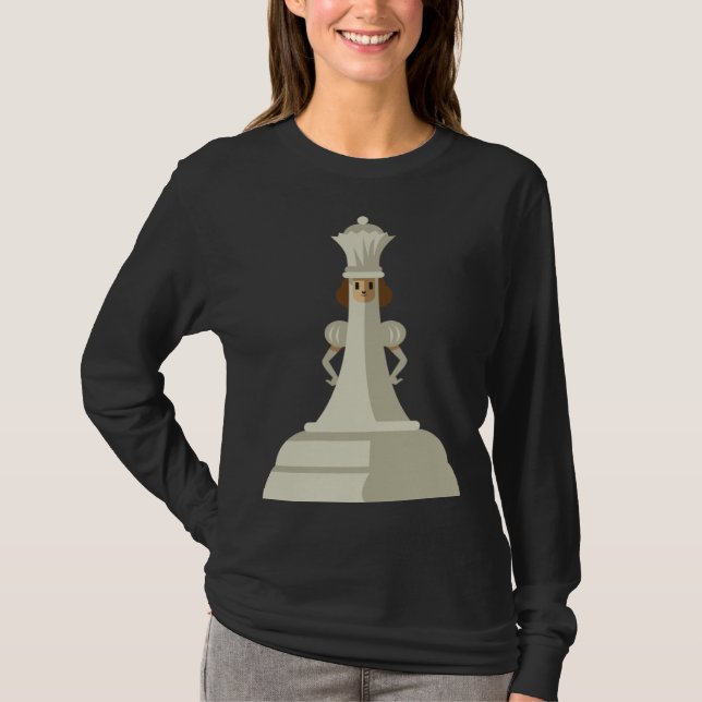 Chess Pieces White Queen Children Board Game Set T Shirt (Framsida)