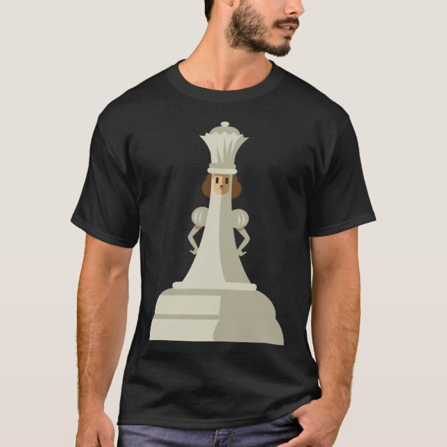 Chess Pieces White Queen Children Board Game Set T Shirt (Framsida)