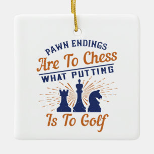 Chess - Pinnets ändar liknar Golf put Julgransprydnad Keramik