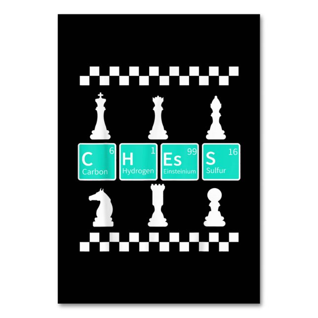 Chess Player Älskare Periodic Bord Funny Gift Mana Bordsnummer (Framsidan)