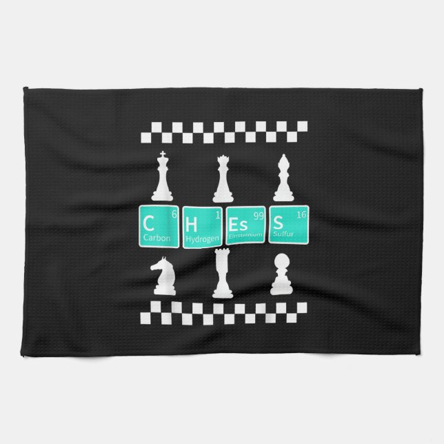 Chess Player Älskare Periodic Bord Funny Gift Mana Kökshandduk (Horisontell)