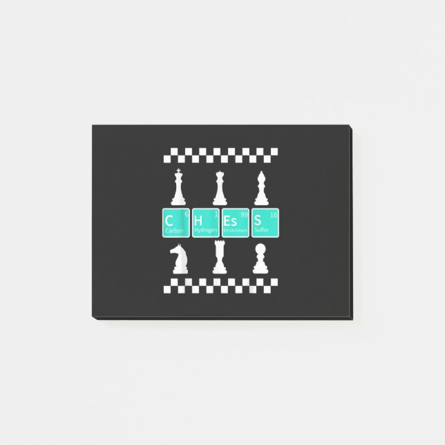 Chess Player Älskare Periodic Bord Funny Gift Mana Post-it Block (Framsida)
