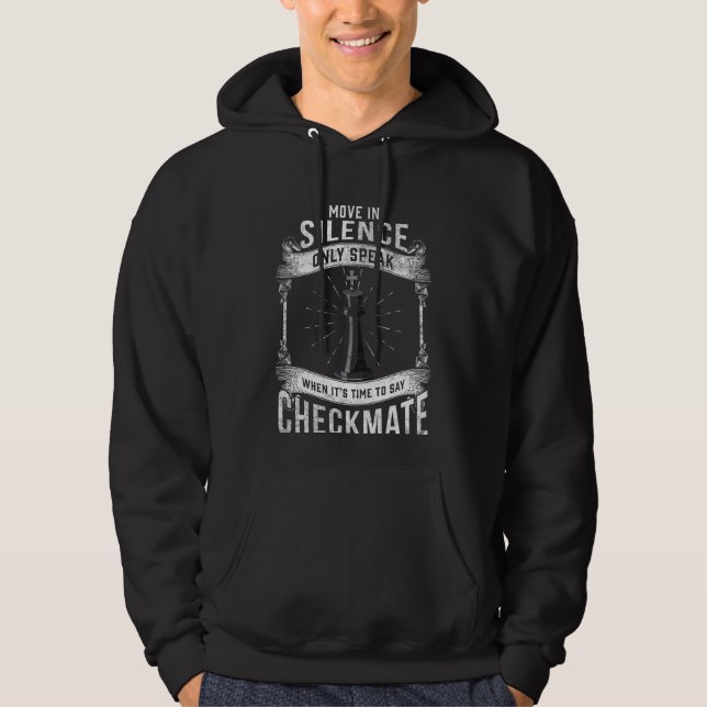 Chess Player Checkmate Checkboard Game Älskare Hoodie (Framsida)