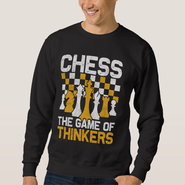 Chess Player Chess Älskare Chess Board Game Lång Ärmad Tröja (Framsida)
