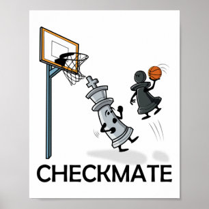 Chess Player Chessboxing and Sketll Älskare Checkm Poster