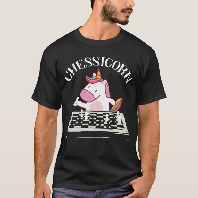 Chess Player Chessicorn Klubb Team T Shirt (Framsida)