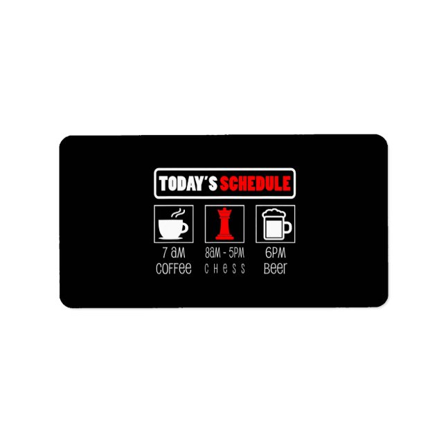 Chess Player | Dagar Schemalägg kaffeschack Adressetikett (Framsidan)