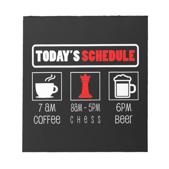 Chess Player | Dagar Schemalägg kaffeschack Anteckningsblock (Framsida)