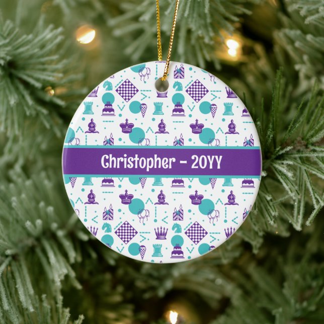 Chess Player Delar - Party Art Mönster Julgransprydnad Keramik (Träd)