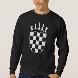 Chess Player for Croats Kroatiska Flagga Chessboar Lång Ärmad Tröja