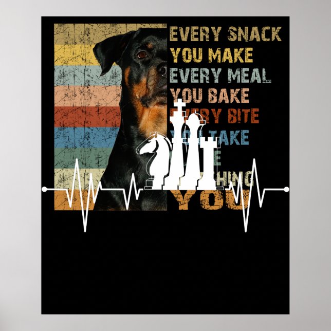 Chess Player Gift Idea Chess Delar Heartslag Poster (Framsidan)