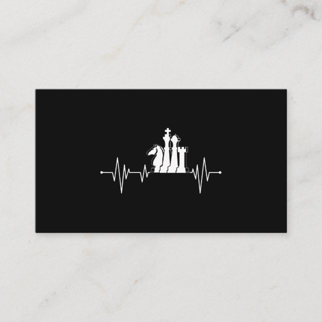 Chess Player Gift Idea Chess Delar Heartslag Visitkort (Framsida)