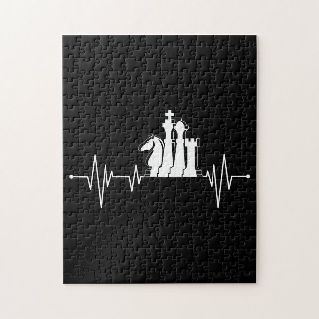 Chess Player Gift Idea Chess Delarare Heartslag Pussel (Vertikal)