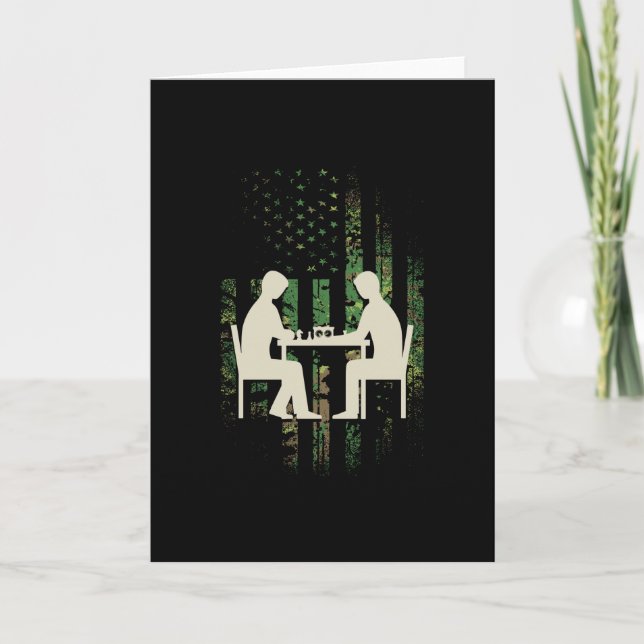 Chess Player Gift Patriot Kort (Framsida)