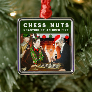 Chess Player Helgdag Gift Metall Ornament