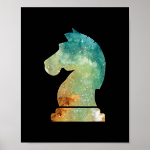 Chess Player Horse Knight Chess Älskare Gift Poster