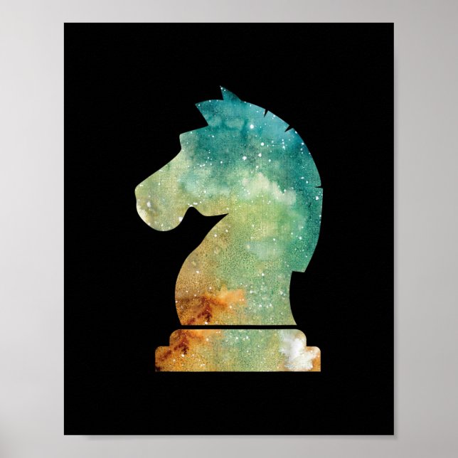 Chess Player Horse Knight Chess Älskare Gift Poster (Framsidan)