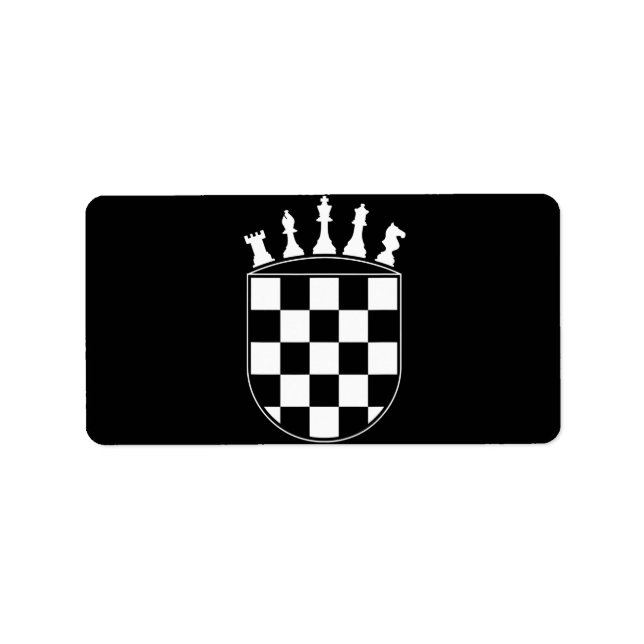 Chess Player-presenter för kroatkroatiska Flagga C Adressetikett (Framsidan)