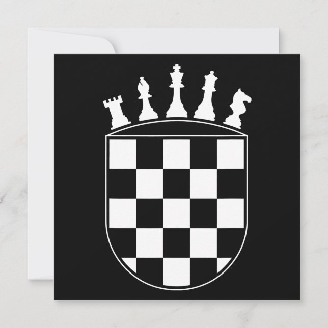 Chess Player-presenter för kroatkroatiska Flagga C Inbjudningar (Framsida)